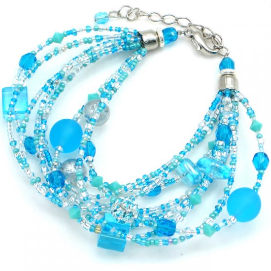Murano Glass Waterfall Bracelet Turquoise